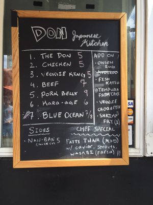 Don Japanese Kitchen Menu