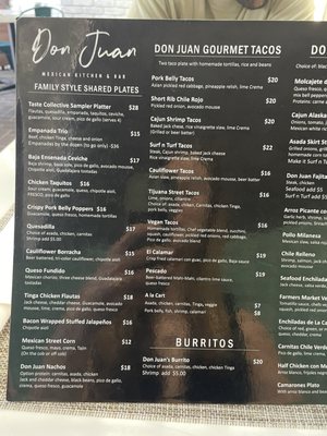 Don Juan'S Mexican Kitchen Menu
